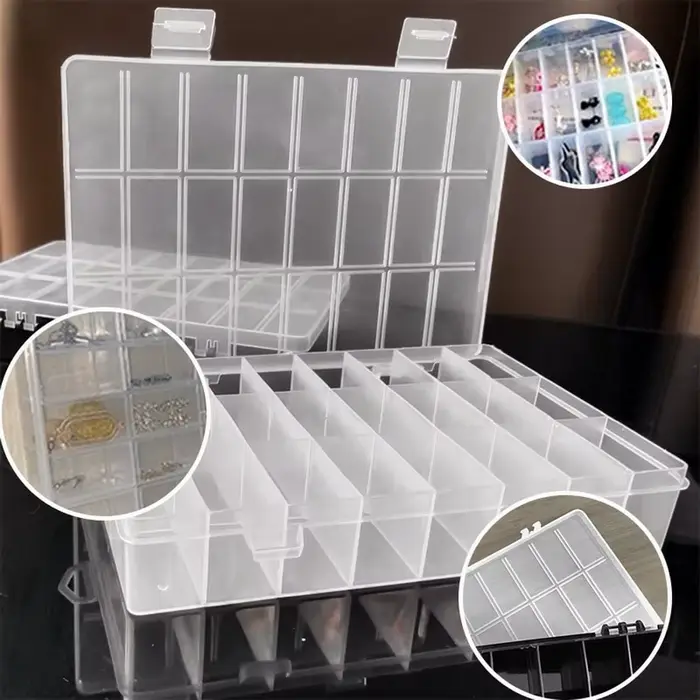 Boîte de rangement en plastique à 24 grilles