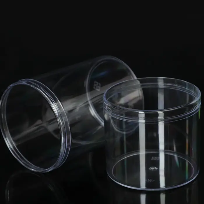 Boîte de rangement ronde et carrée en plastique transparent
