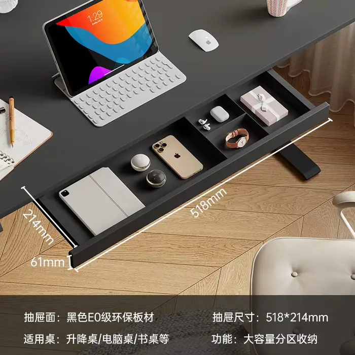 ‌ Tiroir sous le bureau – Organiseur de rangement caché pour bureau/maison, tiroir en bois blanc ave