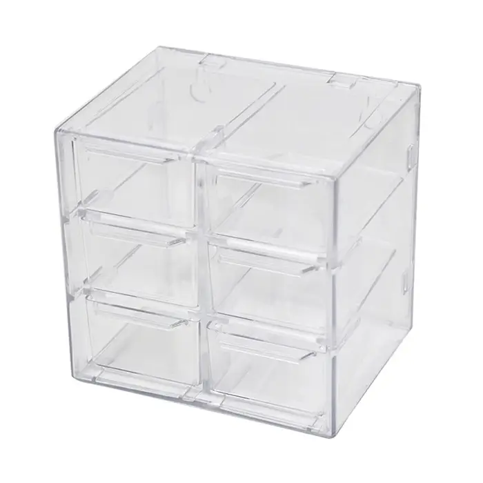 EvaluJewelry-Boîte de rangement de bureau, étagère transparente de type MELType, boîte de décoration