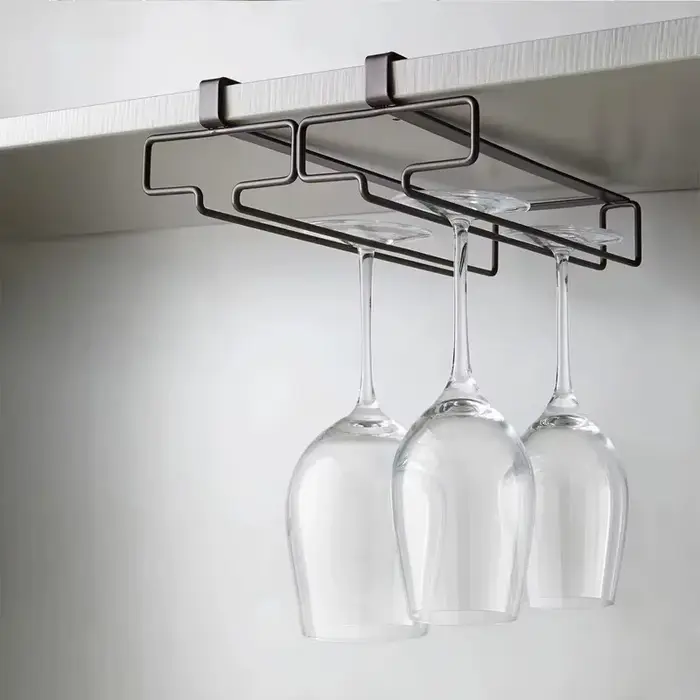 Support de rangement suspendu sans perçage pour verres à vin