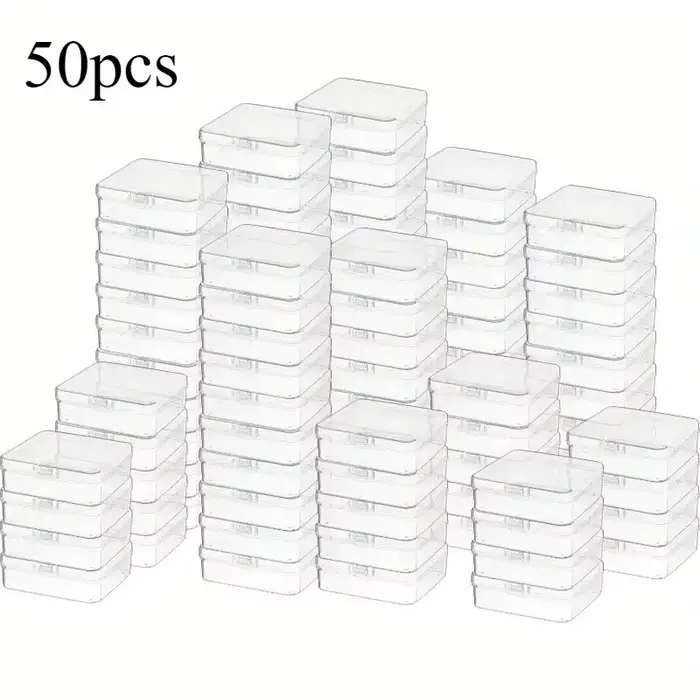 Ensemble de 50 boîtes de rangement de petite taille, haute transparence, hermétiques, avec couvercle