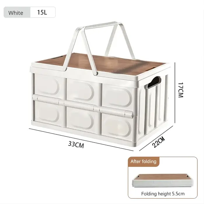 1 boîte de rangement de Camping en plein air avec poignée, boîte de rangement pliable de 15L, boîte 