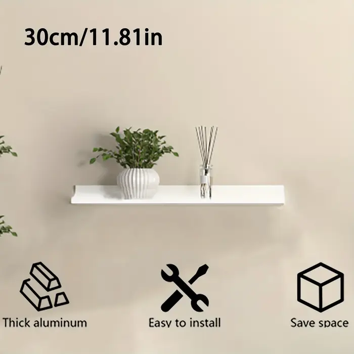 Étagère flottante en alliage d'aluminium — Support de rangement en métal, idéal pour le rangement de