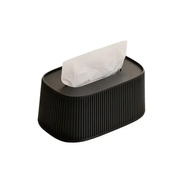 Boîte à mouchoirs à grande ouverture avec couvercle en bois/plastique lisse, distributeur de mouchoi