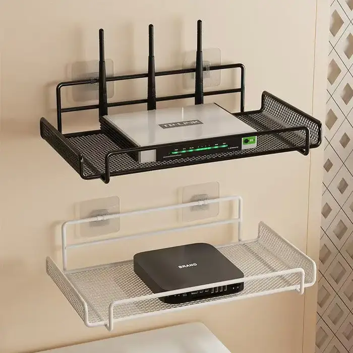 Étagère murale en acier inoxydable pour routeur