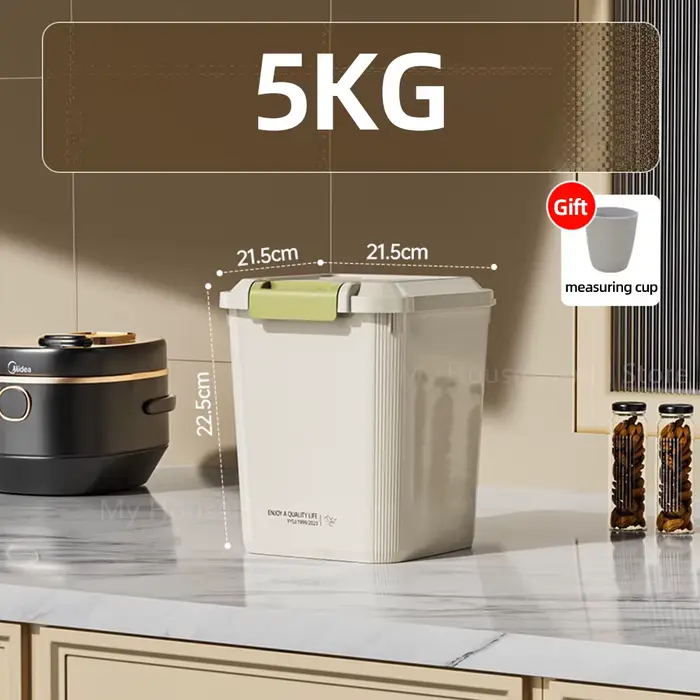 Récipient de riz 10KG, boîte de stockage de riz, distributeur de céréales scellé avec boucle, résist