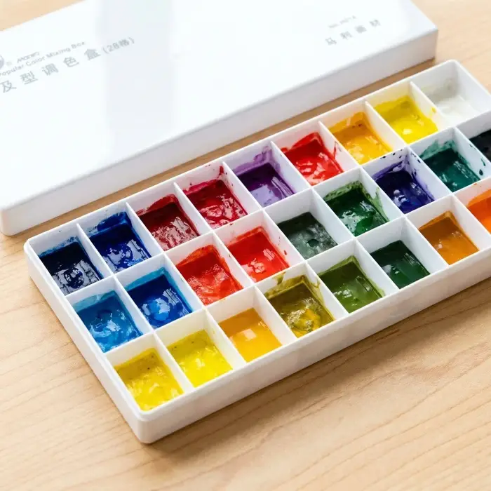 Boîte de couleurs à 28 grilles