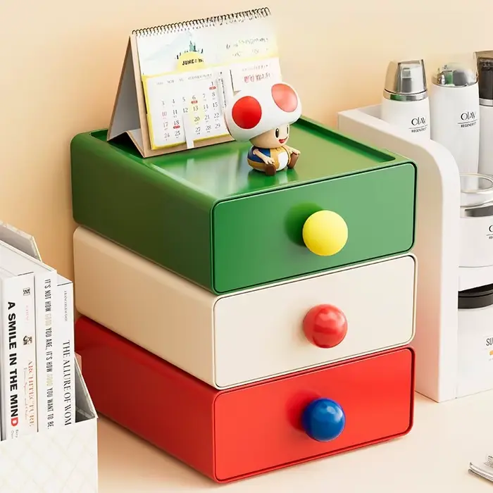 Boîte de rangement de bureau de style tiroir