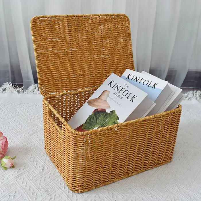 Boîte de rangement surdimensionnée en rotin tressé