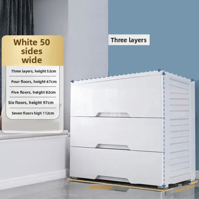 Armoire de rangement à tiroirs épais blanc, casier Simple en plastique, armoire de maison pour enfan