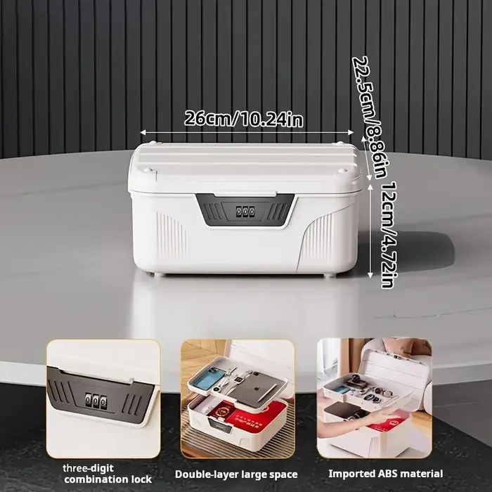 Boîte de rangement verrouillable grande capacité, empilable, en plastique, organisateur combiné pour
