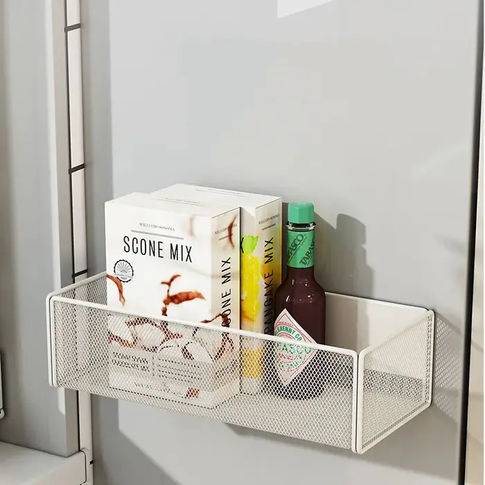 Panier mural suspendu pour la cuisine, support de rangement d'attraction magnétique, étagère magnéti