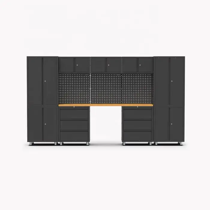 Armoire à outils mobile sur 4 roulettes verrouillables robustes avec 8 tiroirs et armoire à double p