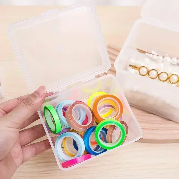 Boîte de rangement transparente avec couvercle pour bijoux