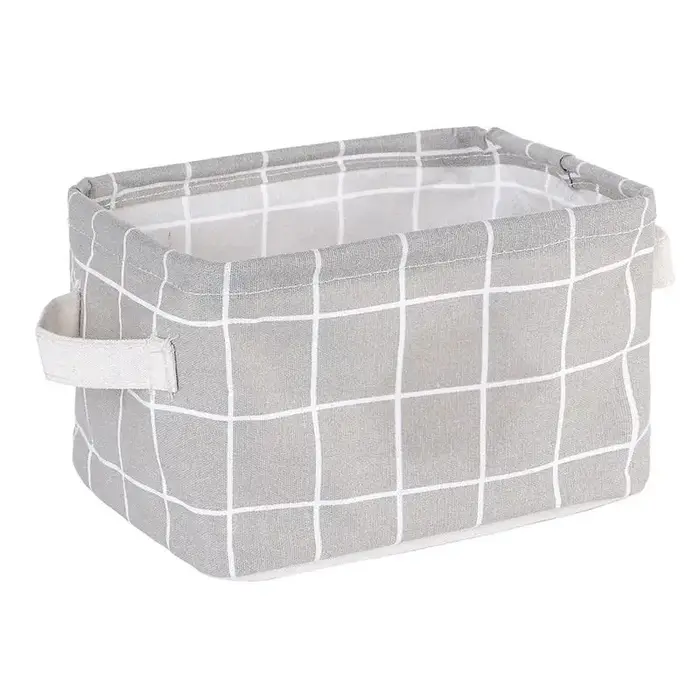 Panier de rangement de bureau en lin, boîte de rangement de jouets divers, panier à linge, sous-vête
