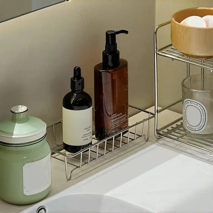 Étagère de rangement de salle de bain en acier inoxydable étanche