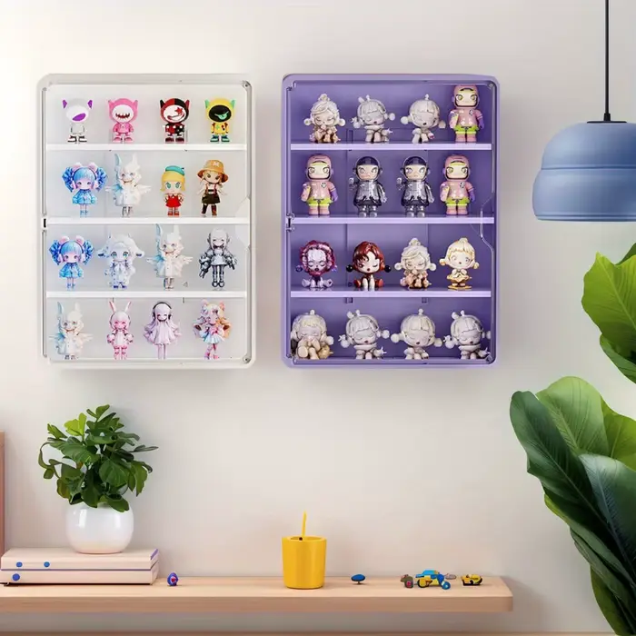 Boîte de rangement murale avec couvercle pour figurines d'action