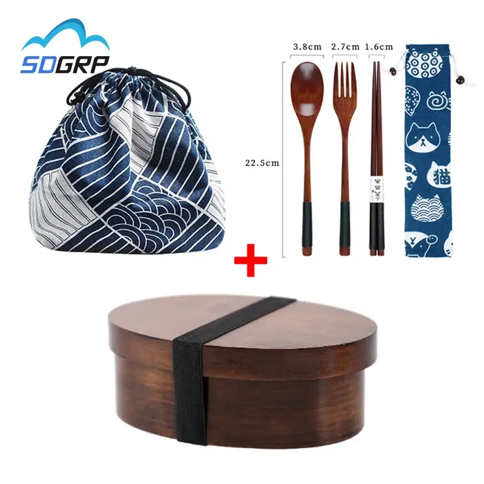 Boîte à lunch en bois pour pique-nique