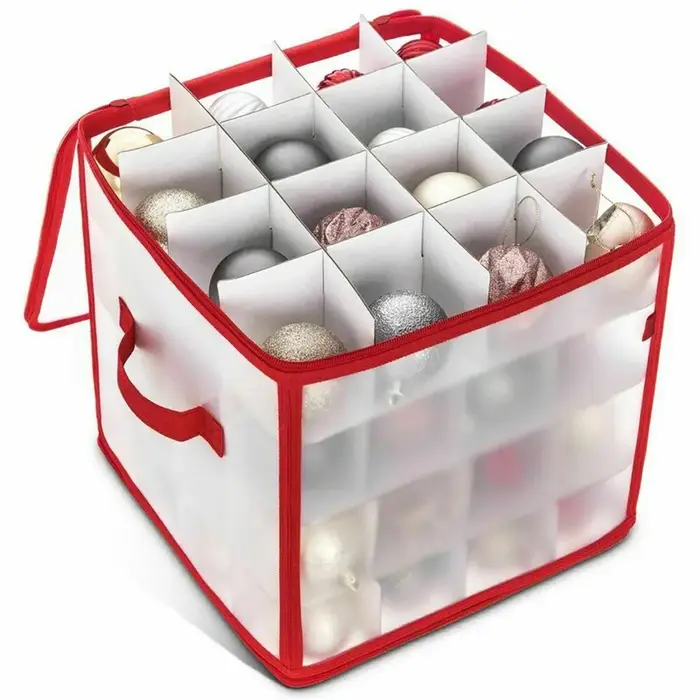 Boîte de rangement de boules de noël à 64 grilles, organisateur de décorations d'arbre de noël, divi