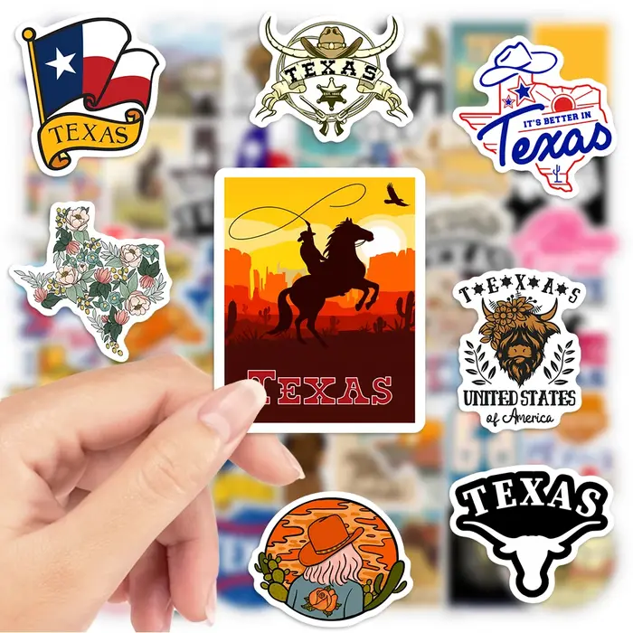 Autocollants étanches avec logo de l'État du Texas