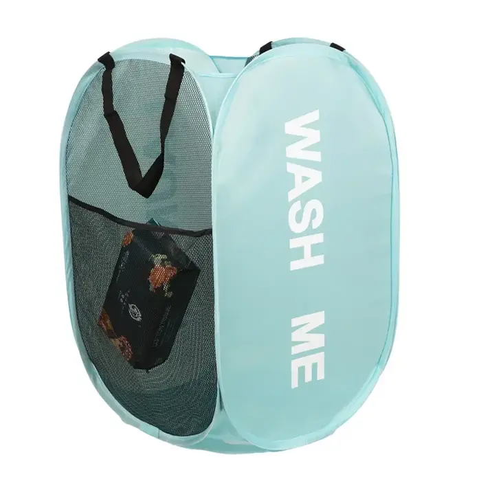 Boîte de rangement pour vêtements sales, panier à linge Portable en maille pour dortoir, paniers à l