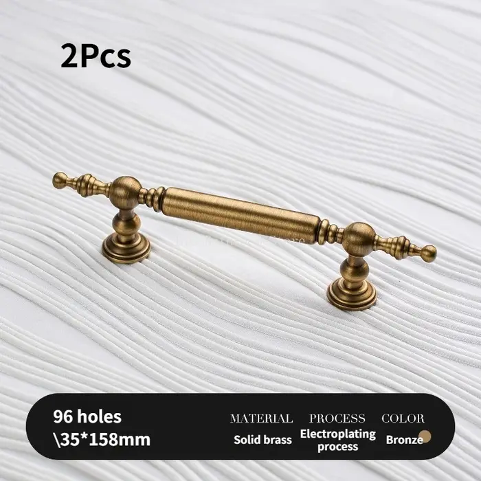 Poignées longues en laiton massif de style rétro français, petits boutons pour armoire, tiroir, meub