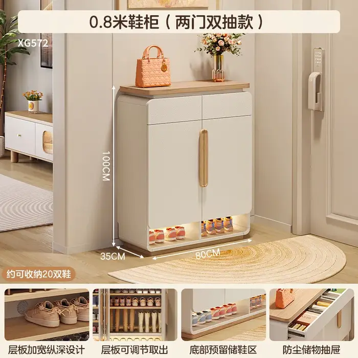 Meuble à chaussures vertical moderne de luxe pour pantoufles, avec tiroirs et étagères, organisateur