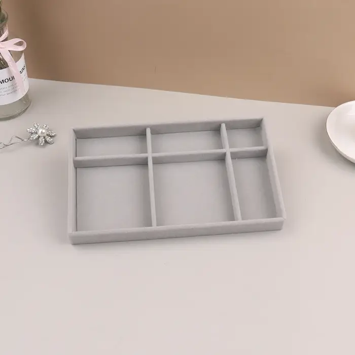 Présentoir de bijoux en velours empilable, porte-bijoux exquis, Portable, pour bagues, boucles d'ore