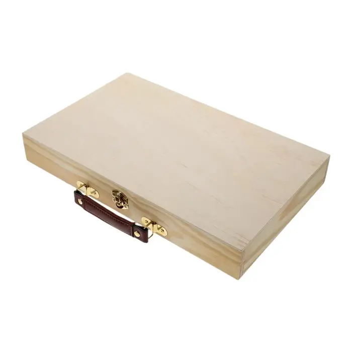 Boîte de fournitures d'artiste en bois, boîte de rangement d'outils d'art tendance, organisateur d'o