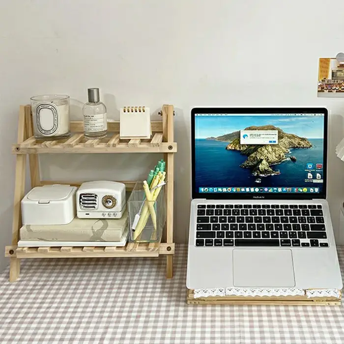 Support de rangement en bois pour bureau
