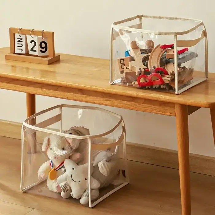Grand panier de rangement transparent pour jouets d'enfants