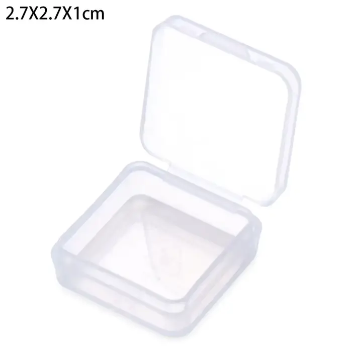 Boîte de rangement transparente pour petits objets, conteneur carré pour bijoux, perles, outils de p