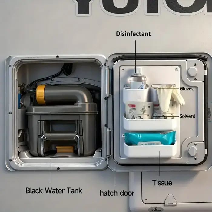 Boîte de rangement pour porte de camping-car