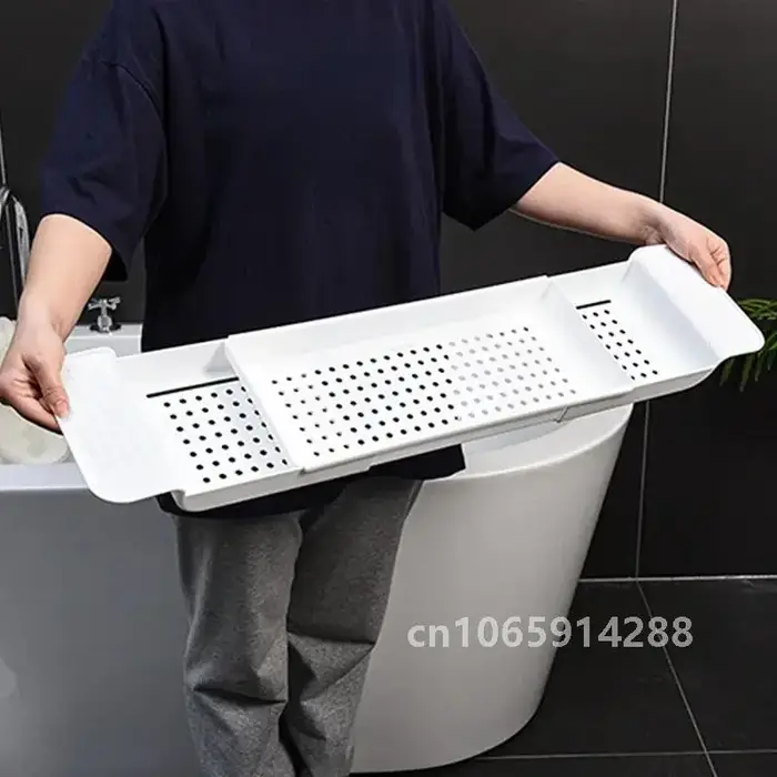 Étagère de baignoire extensible en bambou T1