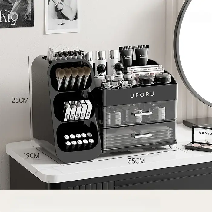 Boîte de rangement de cosmétiques, coiffeuse pour la maison, grand support de rangement multifonctio