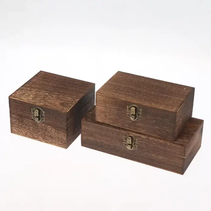 Boîtes en bois vintage faites à la main pour la décoration de la maison