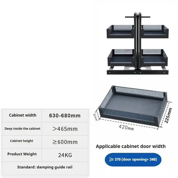 Supports de rangement d'angle extractibles, mobiles, rotatifs, réglables, plusieurs couches, support