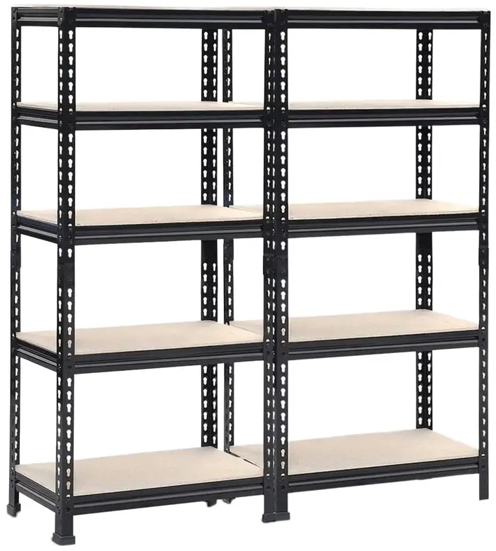 Étagère métallique à 5 niveaux, unité de rangement en acier de taille moyenne, pour vêtements et pal