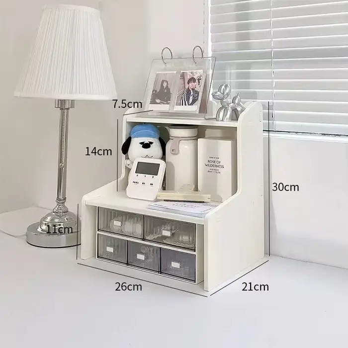 Étagères de rangement de bureau, Double couche, organisateur d'articles cosmétiques divers, cuisine,