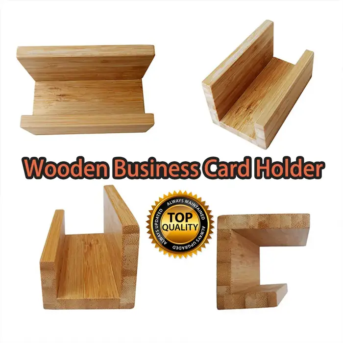 Porte-cartes de visite en bois de bambou