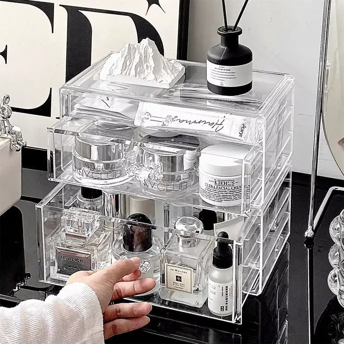 Boîte de rangement cosmétique de style tiroir pour bureau