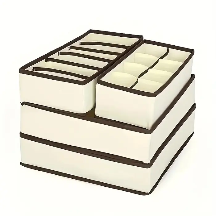 Dox de rangement de sous-vêtements 4 pièces, séparateur de rangement de sous-vêtements chaussettes,