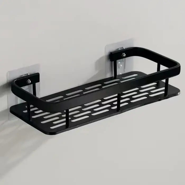 Étagère murale de salle de bain, support de rangement rectangulaire pour douche, porte-shampoing et 