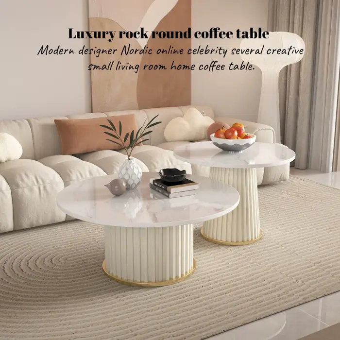 Tables basses de salon de luxe modernes et rondes