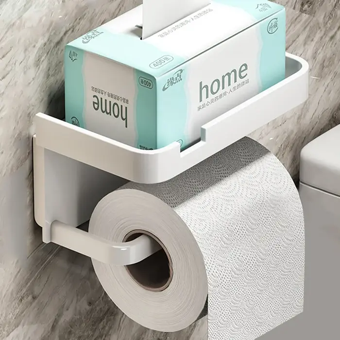 Porte-papier hygiénique mural, plateau de rangement, organisateur de toilettes, support de téléphone
