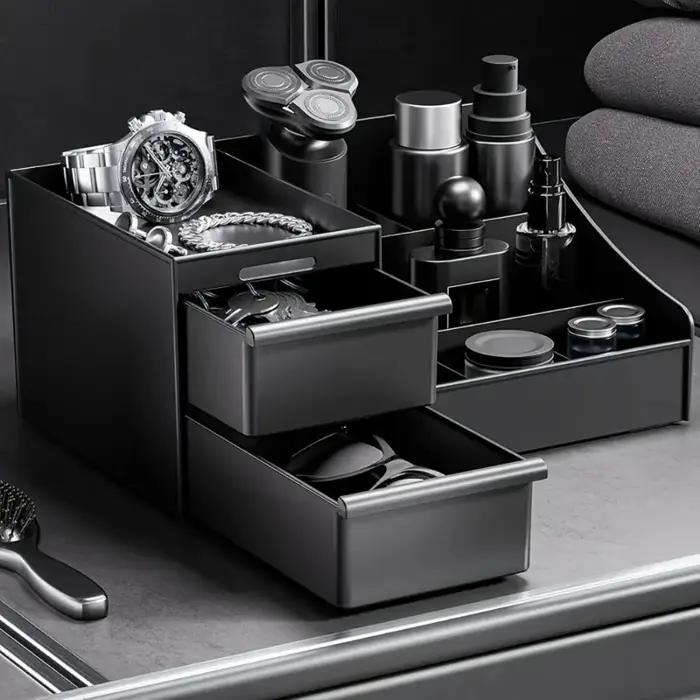 Organisateur de bureau noir avec tiroirs