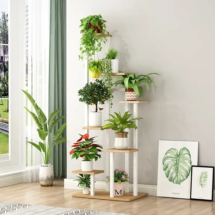 Étagères de terrasse de restaurant, présentoir de rangement à niveaux, support à fleurs, mobilier de