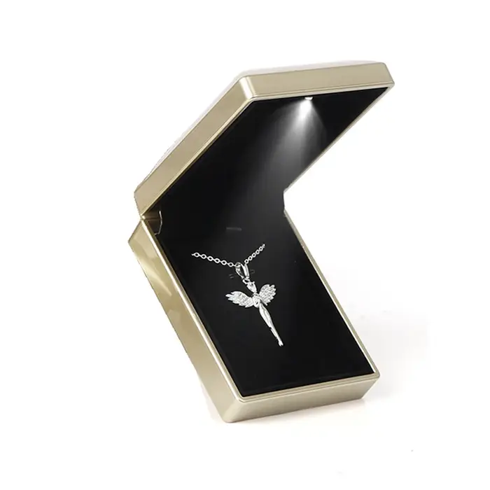 Boîte à bijoux éclairée par LED, boîte de rangement pour bracelet, boîte à matiques, boîte à pendent