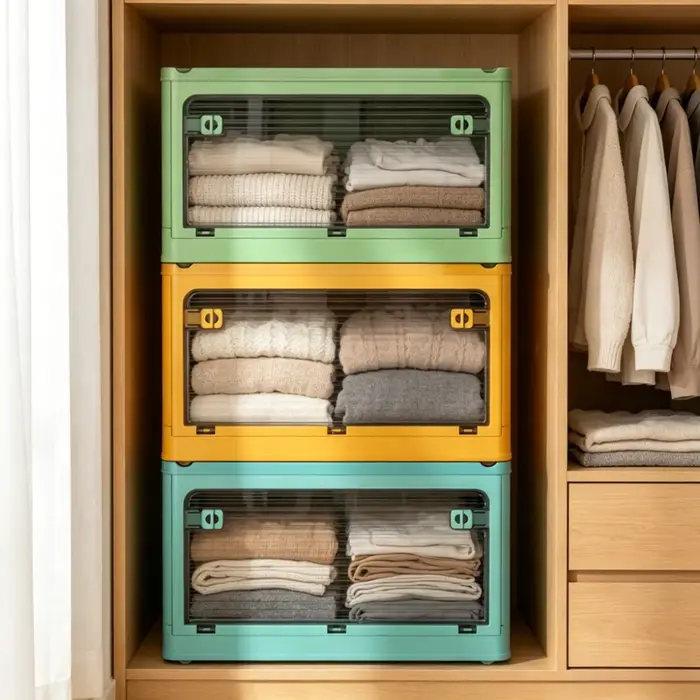 Armoire de rangement transparente pliable